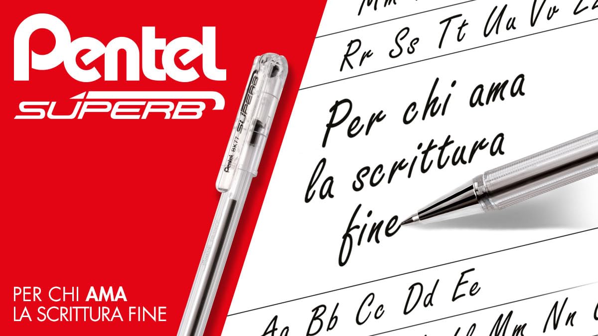 pentel-superb-bk77-penna-a-sfera-nera-0-7-mm-confezione-12-pezzi image 3