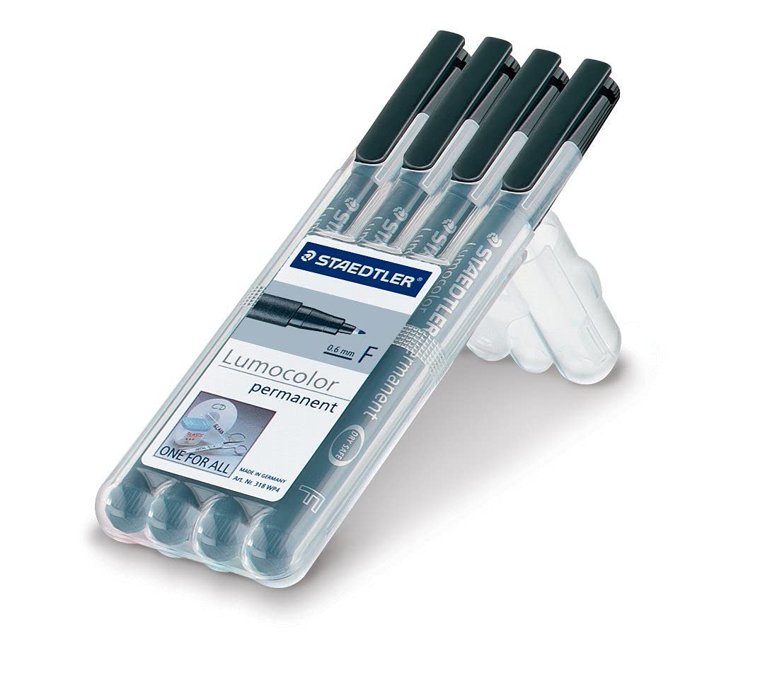 staedtler-lumocolor-318-penne-permanenti-nero-set-da-4-punta-fine-0-6-mm image 2