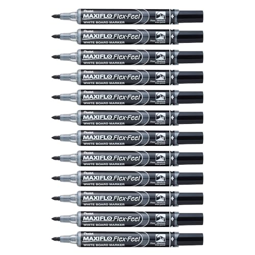 pentel-maxiflo-flex-feel-mwl5sbf-marcatore-lavagna-bianca-nero-12-pezzi image 8