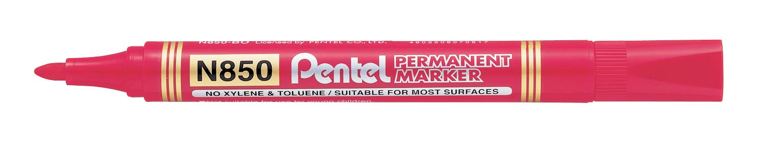 pentel-n850-marcatore-permanente-punta-conica-4-pz-nero-rosso-blu-verde image 3