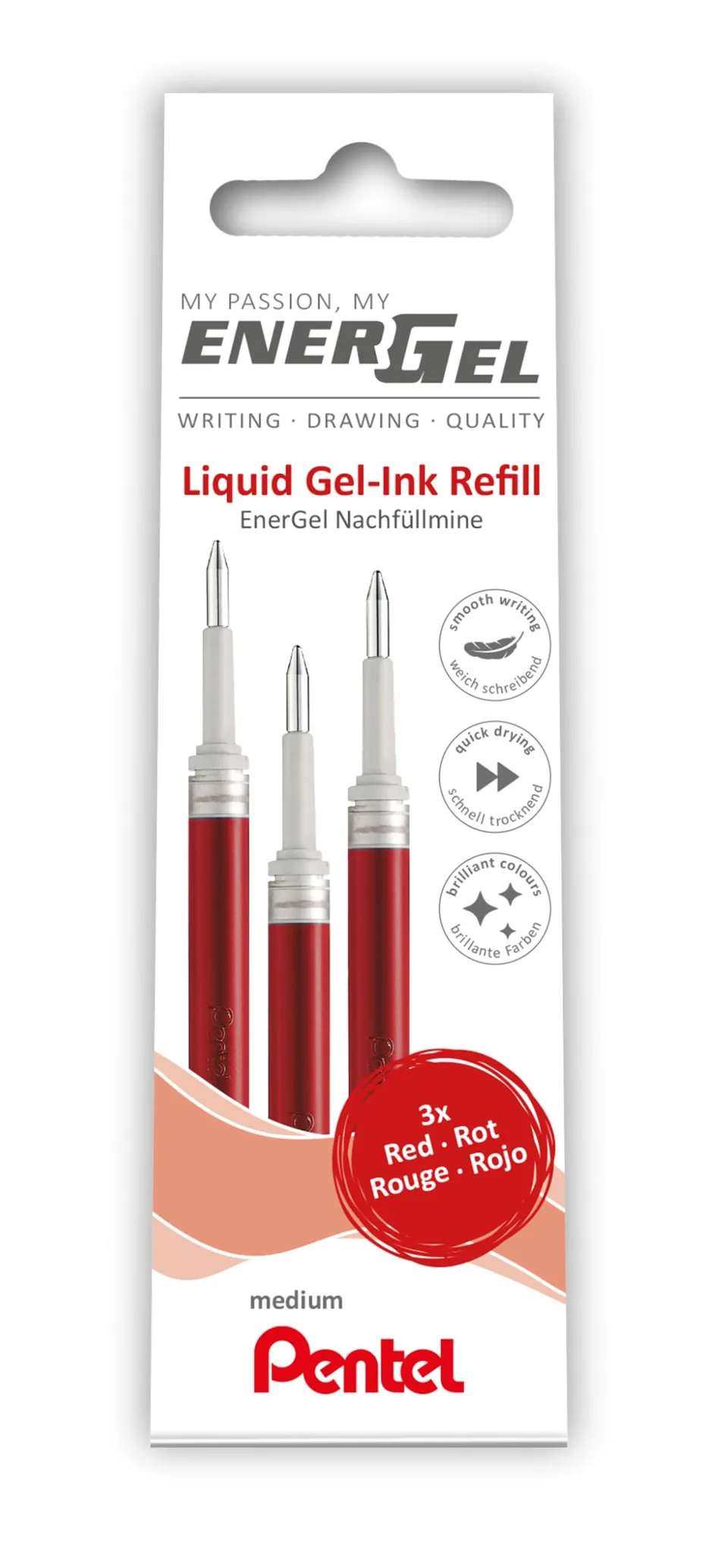 pentel-lr7-ricarica-energel-0-7-mm-rosso-3-pezzi image 1