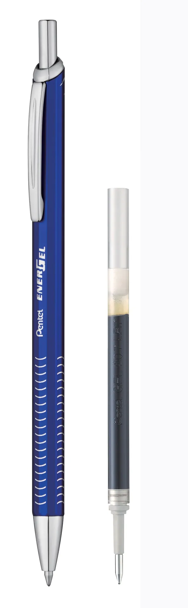 pentel-energel-metal-slim-bln447-penna-gel-a-scatto-nera-con-refill-omaggio image 1