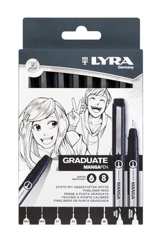 lyra-graduate-mangapen-fineliner-neri-8-pz-0-17-0-65-mm-brush image 7