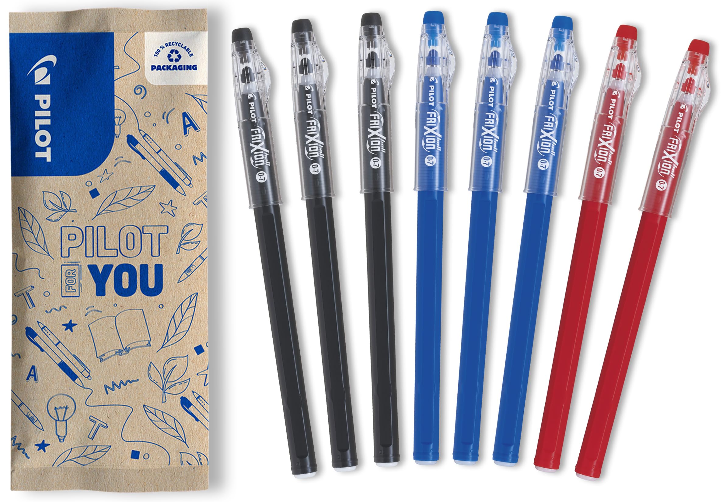 pilot-frixion-ball-stick-set-12-penne-cancellabili-blu-punta-media-0-7-mm image 8