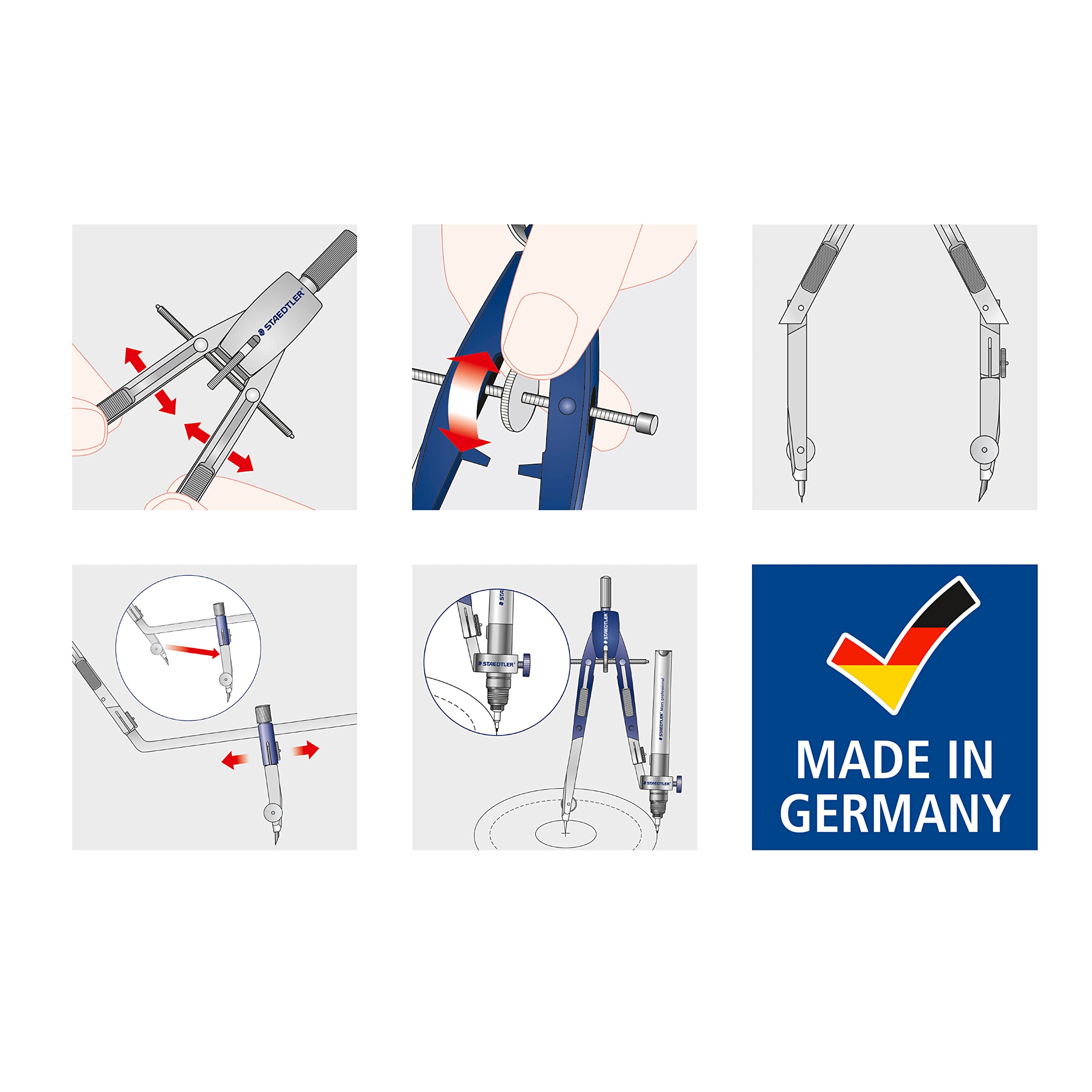 staedtler-mars-comfort-552-compasso-a-regolazione-rapida-blu-argento-con-astucci image 7