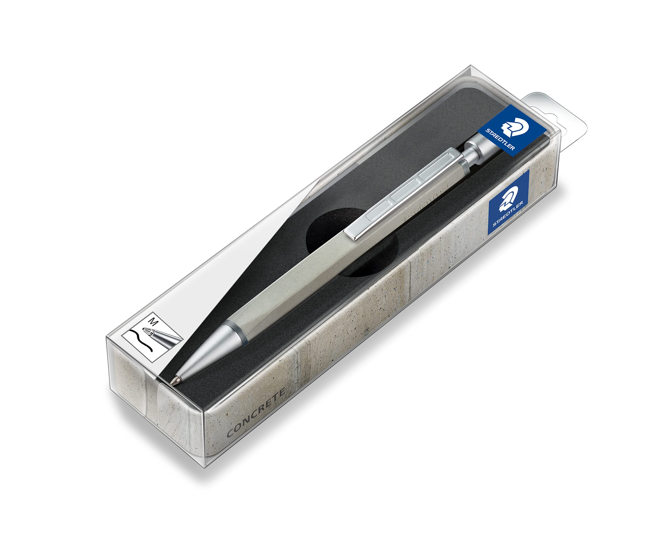 staedtler-concrete-penna-a-sfera-in-metallo-look-cemento-tratto-m-nero-astuccio image 2