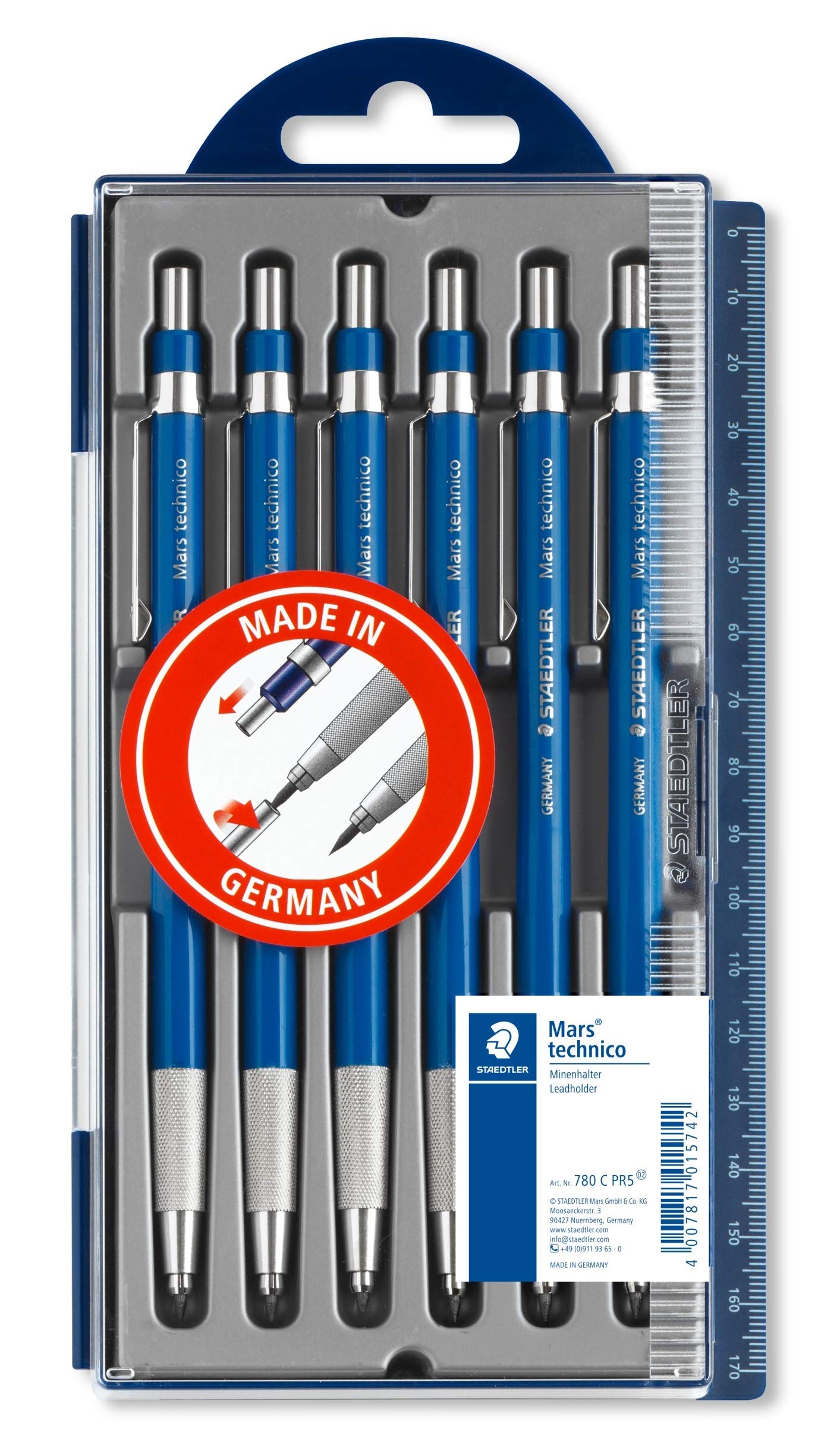 staedtler-mars-technico-780-c-pr5-confezione-5-1-portamine-2-mm-hb image 1