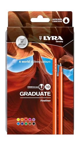 lyra-graduate-fineliner-0-5-mm-scatola-metallo-10-colori-assortiti image 2