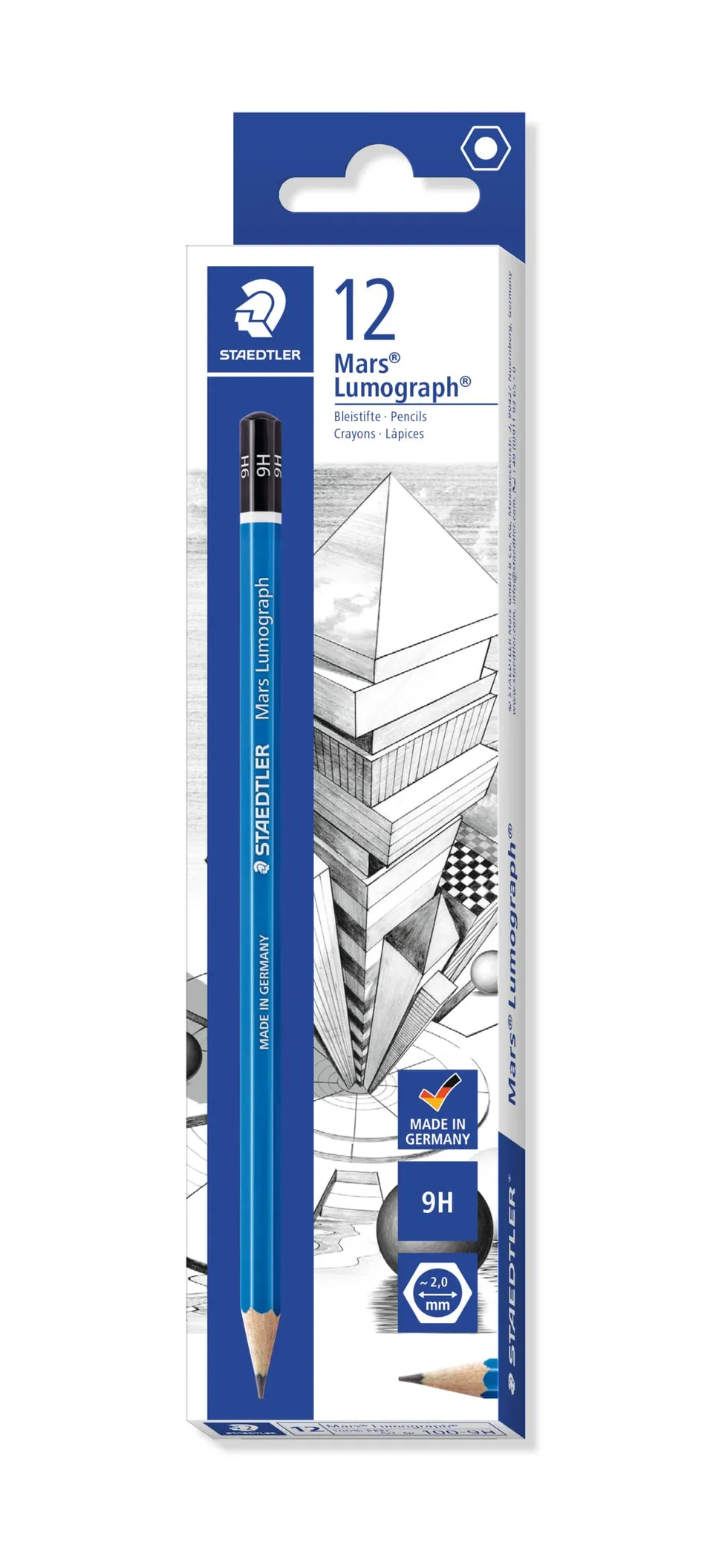 staedtler-mars-lumograph-matita-grafite-9h-scatola-12-pezzi image 1