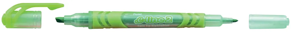 pentel-e-line2-slw10-evidenziatore-doppia-punta-verde-chiaro-confezione-10-pezzi image 1