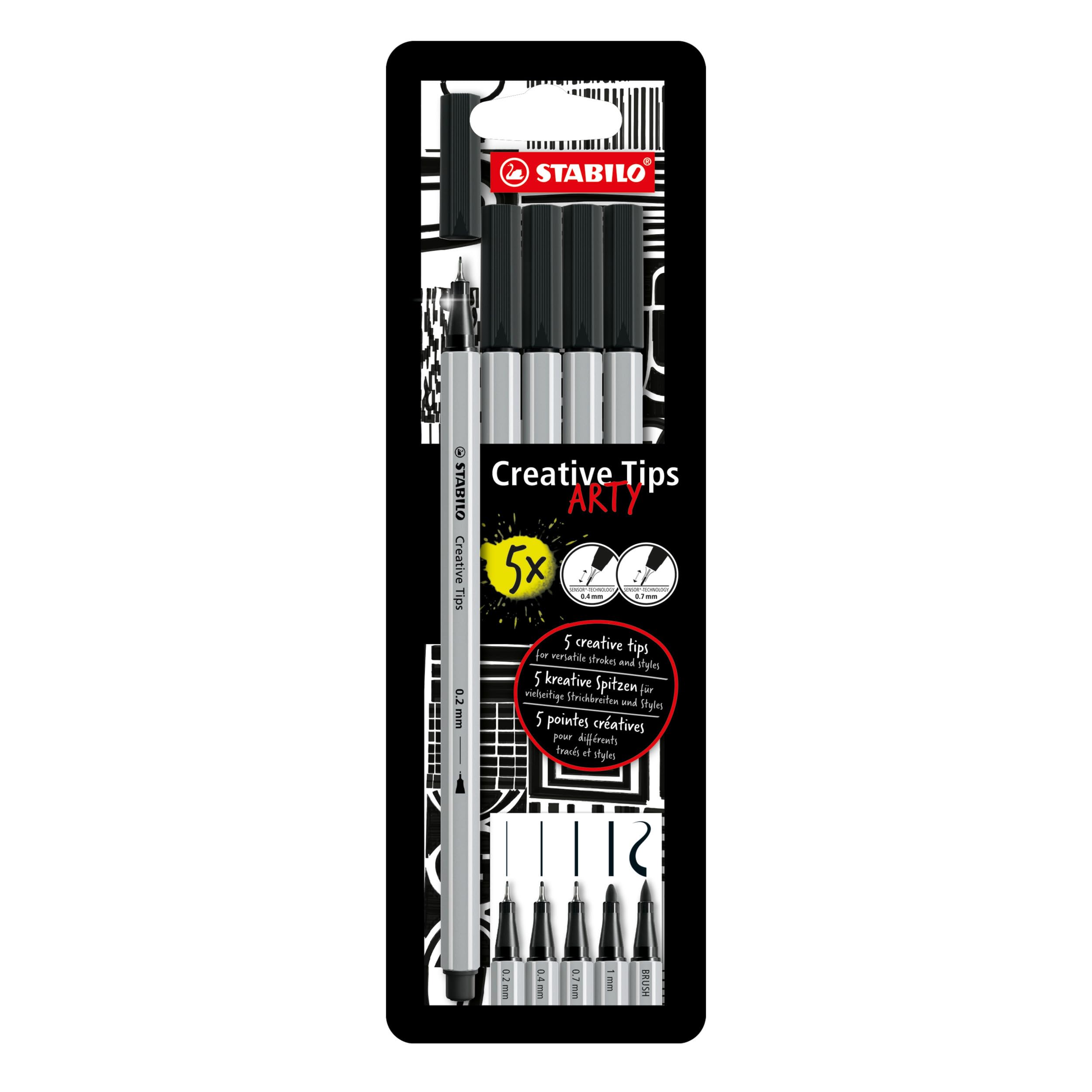 stabilo-creative-tips-set-5-punte-fineliner-e-brush-pen-68 image 1