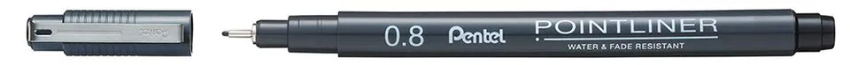 pentel-s20p-pointliner-fineliner-0-8-mm-nero-12-pezzi image 1