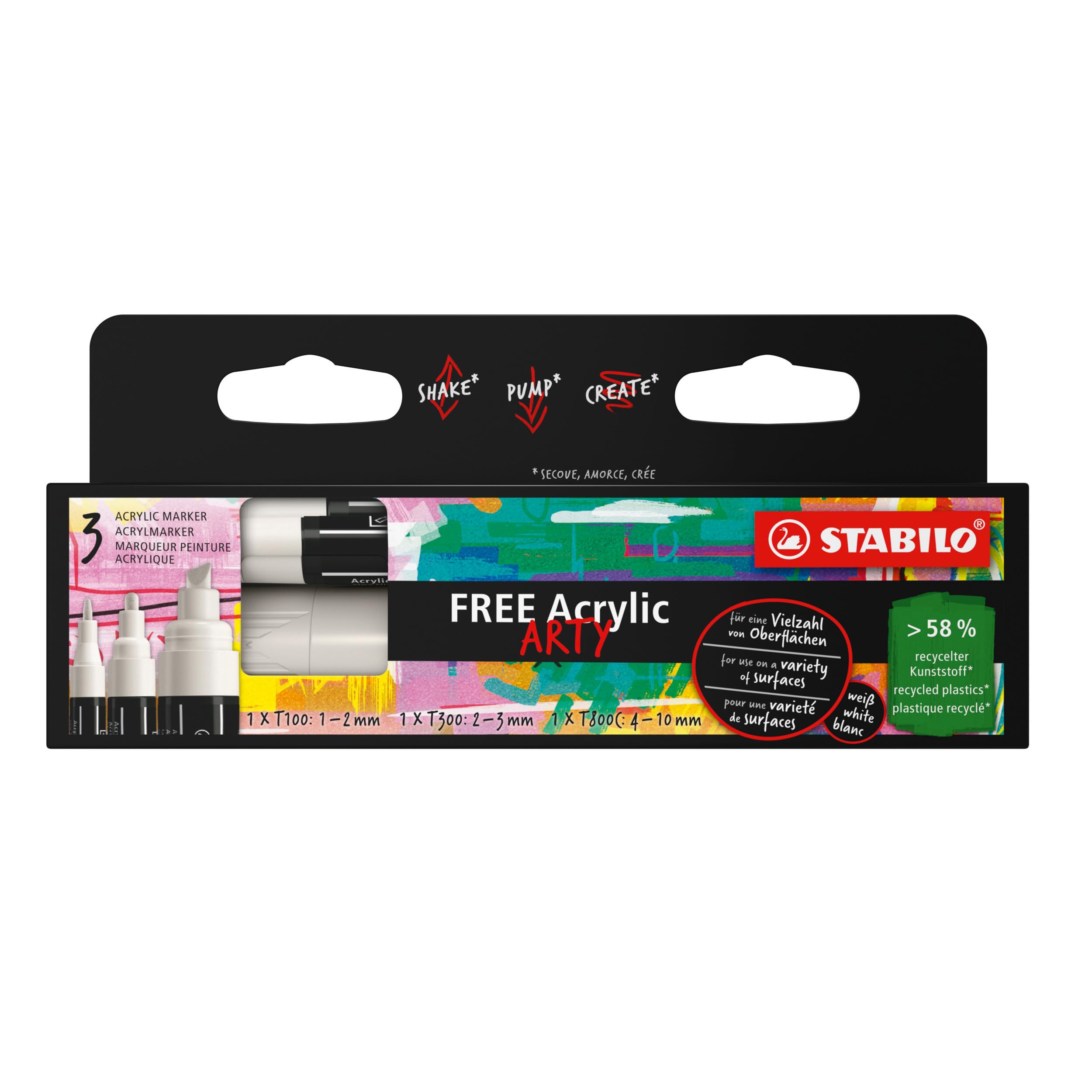 stabilo-free-acrylic-starter-set-marker-acrilico-11-pezzi-4x-t100-5x-t300-2x-t80 image 8