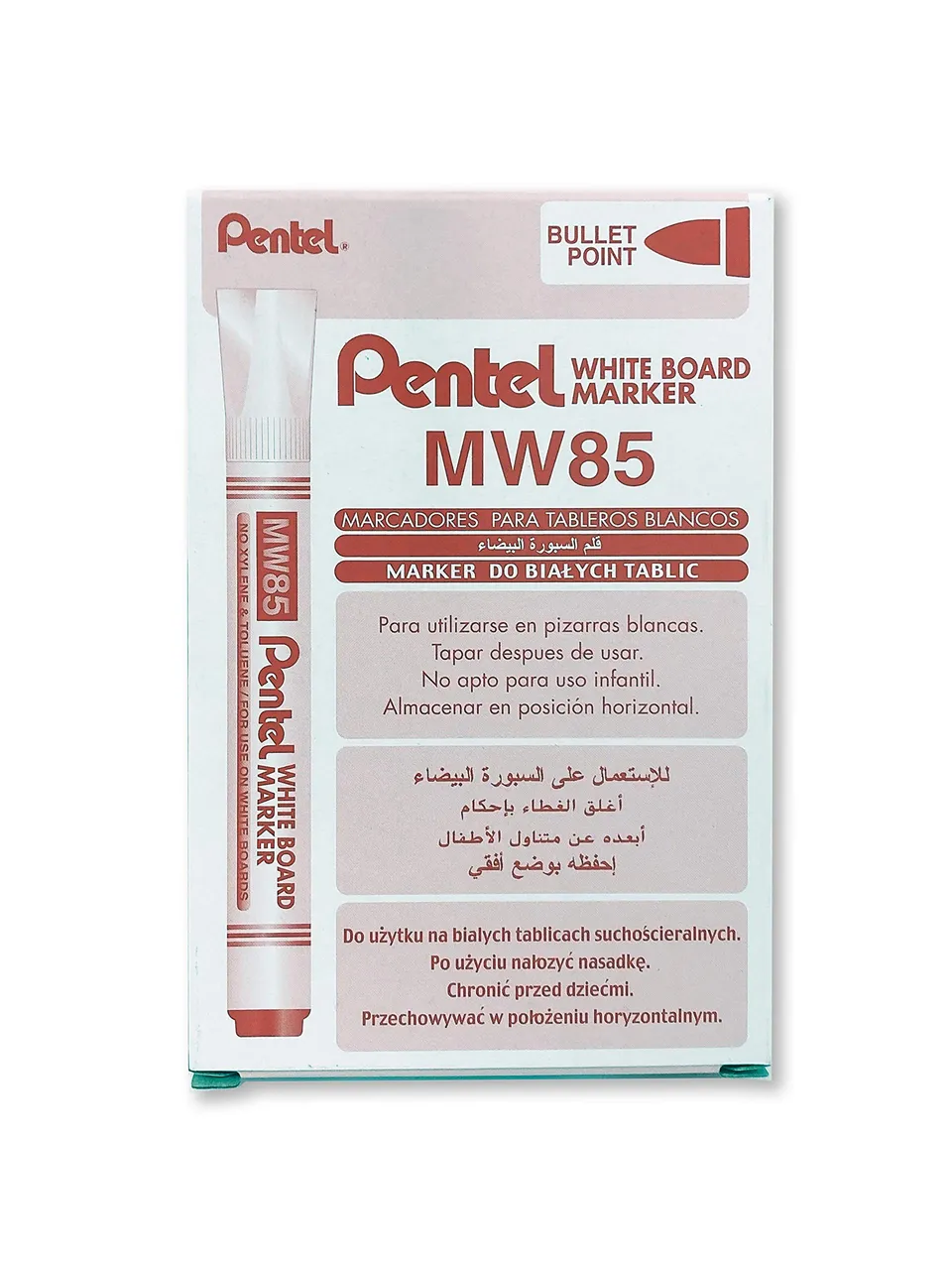 pentel-mw85-white-marker-amiko-marcatore-lavagna-bianca-punta-conica-12-pezzi-ro image 1