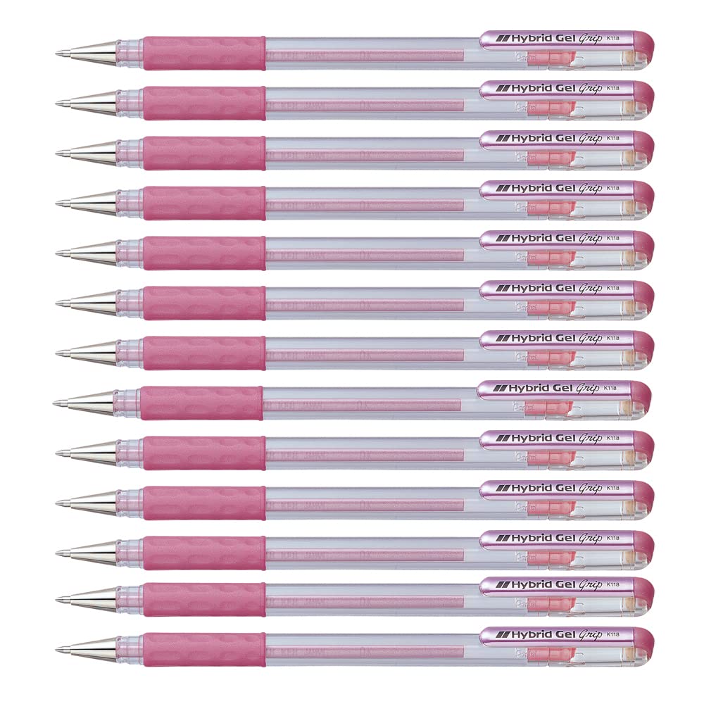 pentel-hybrid-gel-grip-roller-gel-rosso-0-6-mm-confezione-da-12-pezzi image 5