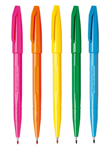 pentel-sign-pen-s520-pennarello-punta-fibra-2-mm-confezione-5-colori-artist image 7
