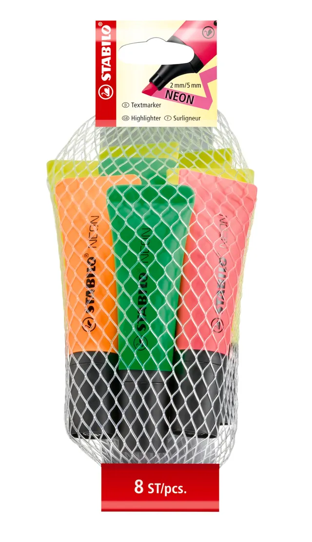 stabilo-neon-evidenziatore-punta-2-5-mm-colori-fluorescenti image 1