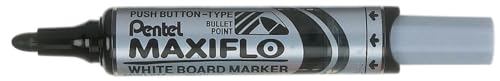 pentel-maxiflo-mwl5m-marcatore-lavagna-bianca-nero-punta-6-0-mm-12-pezzi image 2