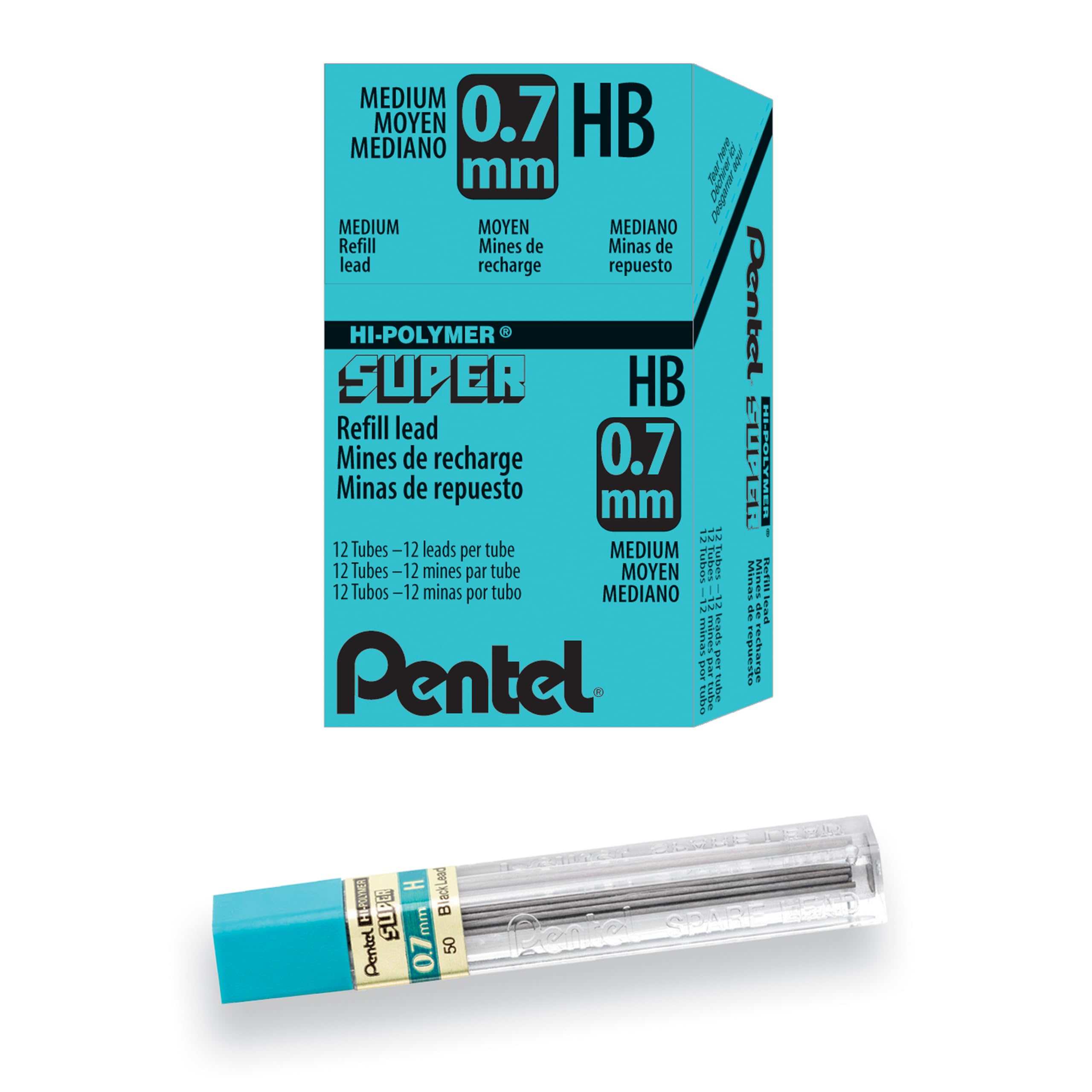 pentel-super-hi-polymer-mine-0-7-mm-b-astuccio-12-mine image 8