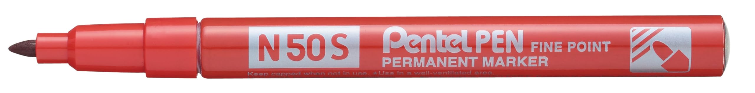 pentel-n50s-marcatore-permanente-slim-punta-fine-rosso-12-pezzi image 6