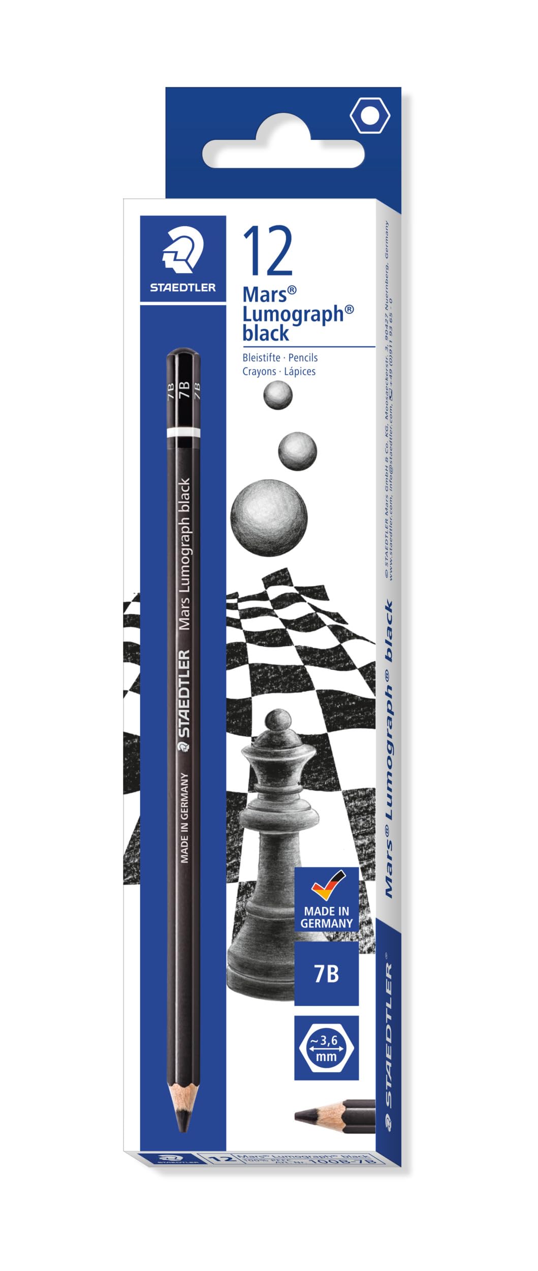 staedtler-mars-lumograph-black-100b-matita-grafite-7b-12-pezzi image 1