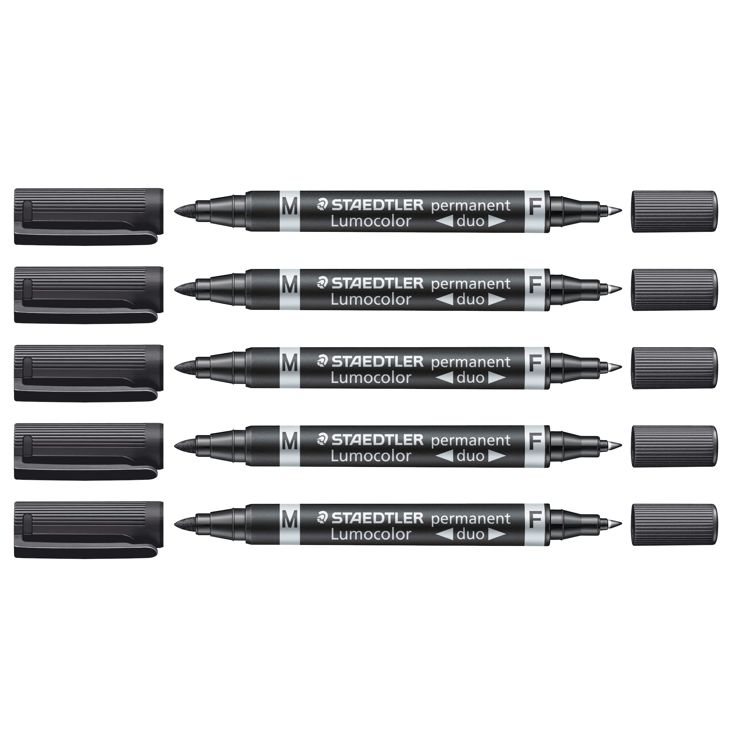 staedtler-lumocolor-duo-pennarello-permanente-nero-5-pezzi-doppia-punta image 1