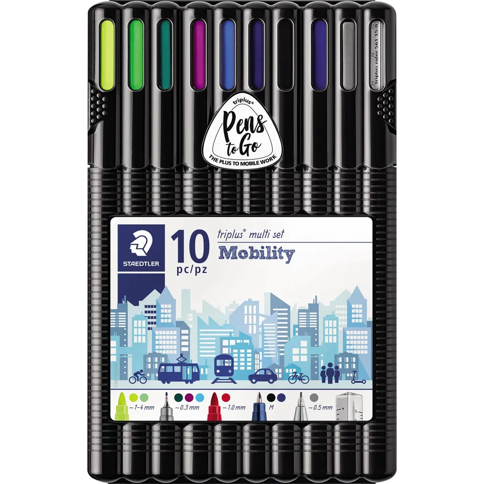 staedtler-triplus-mobility-34-sb10ms-box-scrivania-10-pezzi-assortiti image 1