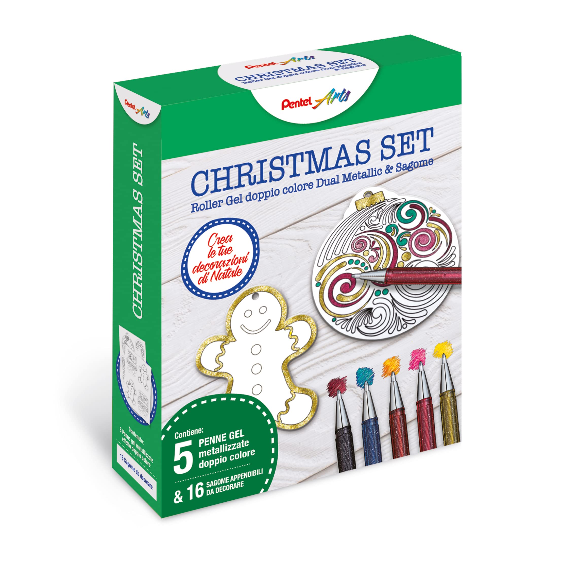pentel-hybrid-dual-metallic-k110-kit-creativo-5-gel-16-sagome image 1