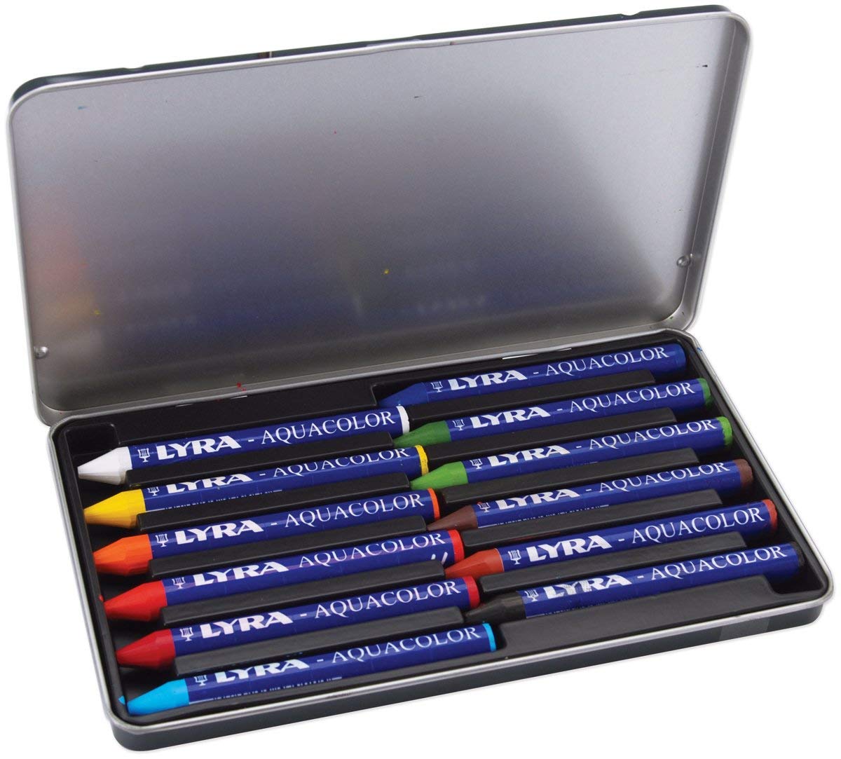 lyra-aquacolor-l5611120-pastelli-a-cera-acquerellabili-scatola-metallo-12-pezzi image 4