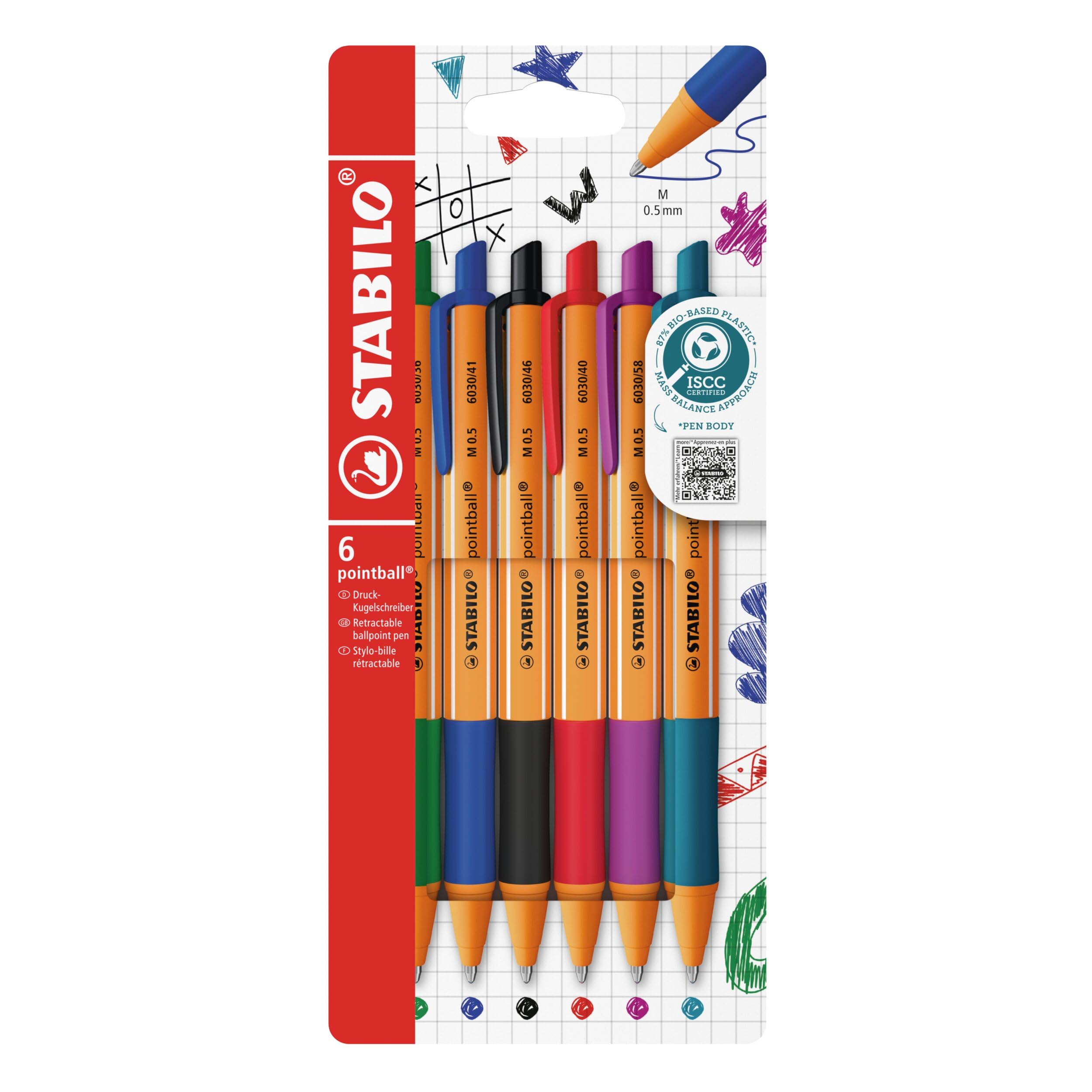 stabilo-pointball-penna-a-sfera-a-scatto-0-5-mm-co2-neutral image 1
