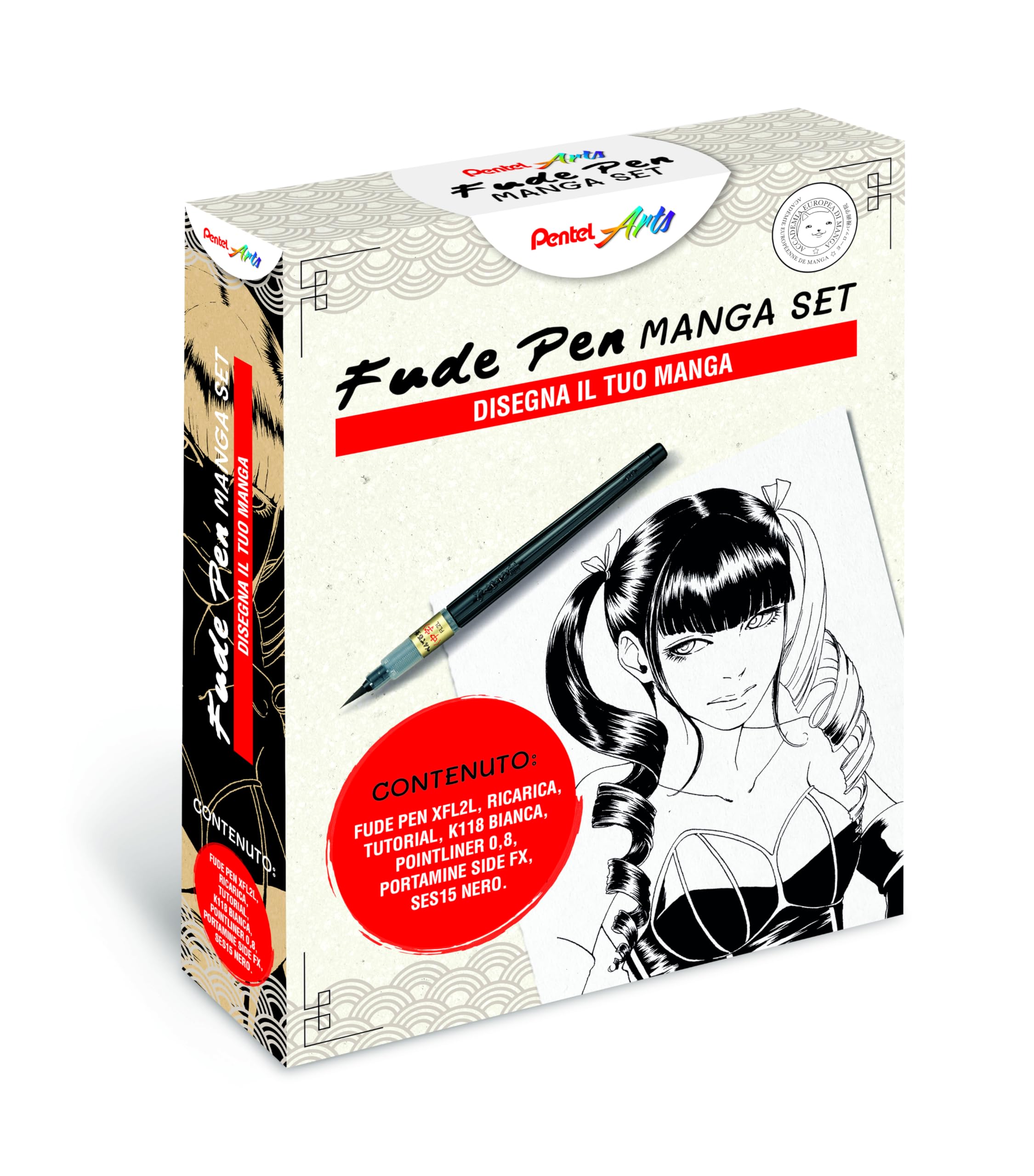 pentel-fude-pen-xfl2l-pocket-brush-penna-pennello-ricaricabile-nero-ricarica-e-t image 6