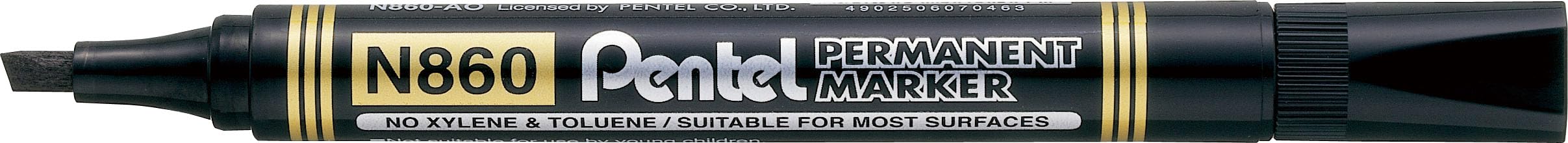 pentel-n860-marcatore-permanente-punta-scalpello-nero-confezione-12-pezzi image 5