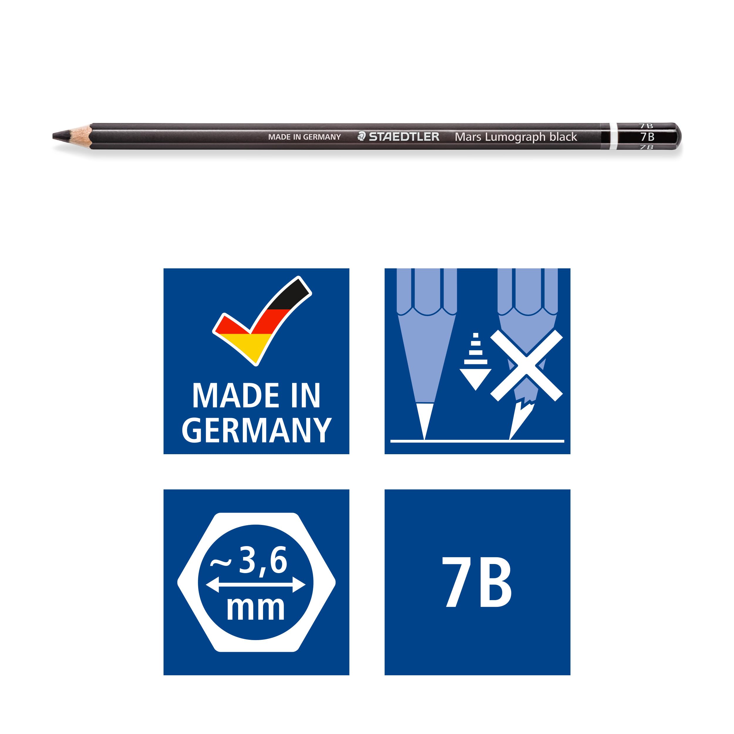 staedtler-mars-lumograph-black-100b-matita-grafite-7b-12-pezzi image 5