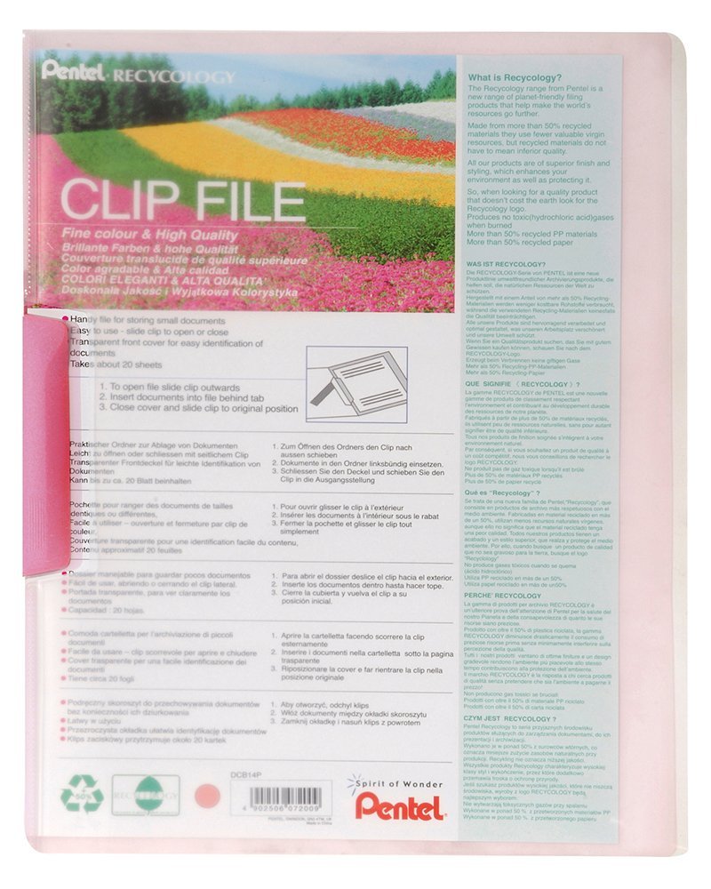 pentel-recycology-clip-file-dcb14-cartelletta-a4-verde-confezione-10-pezzi image 5