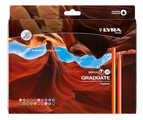 lyra-graduate-fineliner-0-5-mm-assortiti-scatola-metallo-20-pz image 2