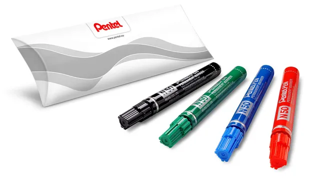 pentel-n50-marcatore-permanente-punta-conica-4-3-mm-4-pezzi image 1