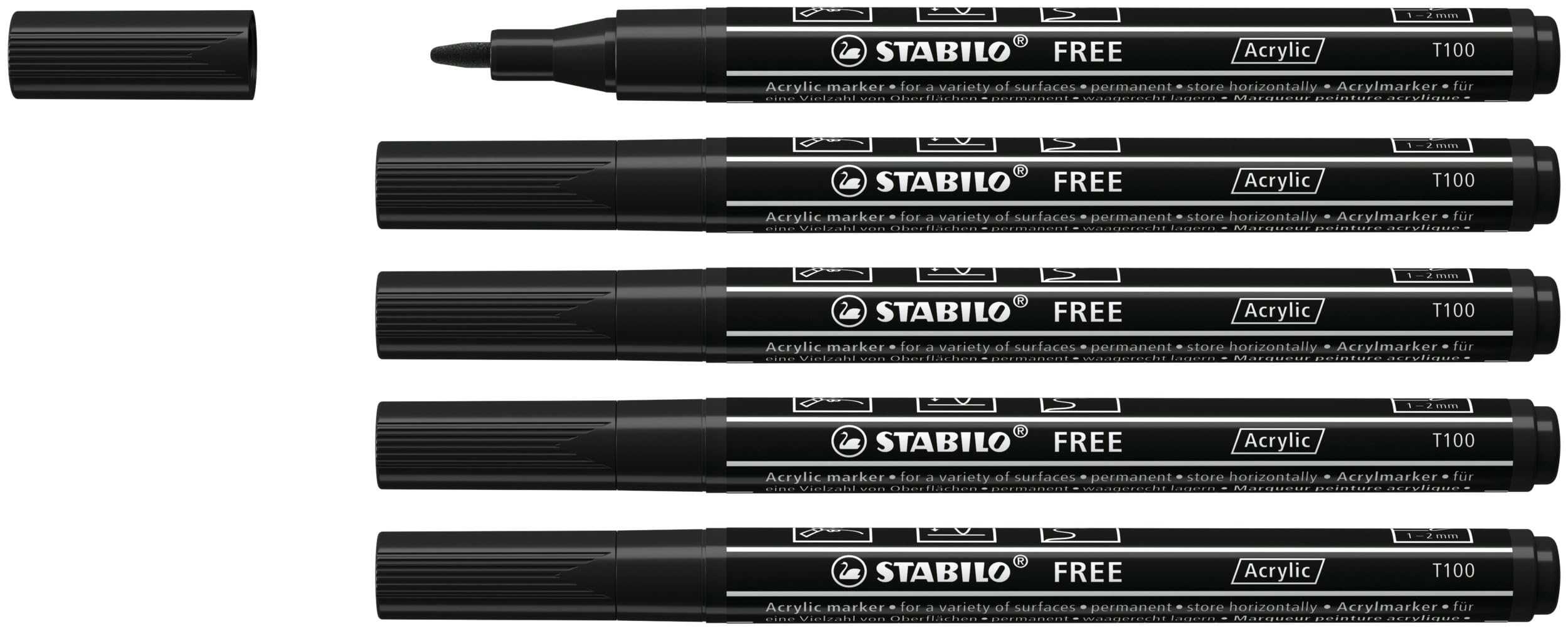 stabilo-free-acrylic-t100-marker-acrilico-1-2-mm-5-pz-arancione image 8