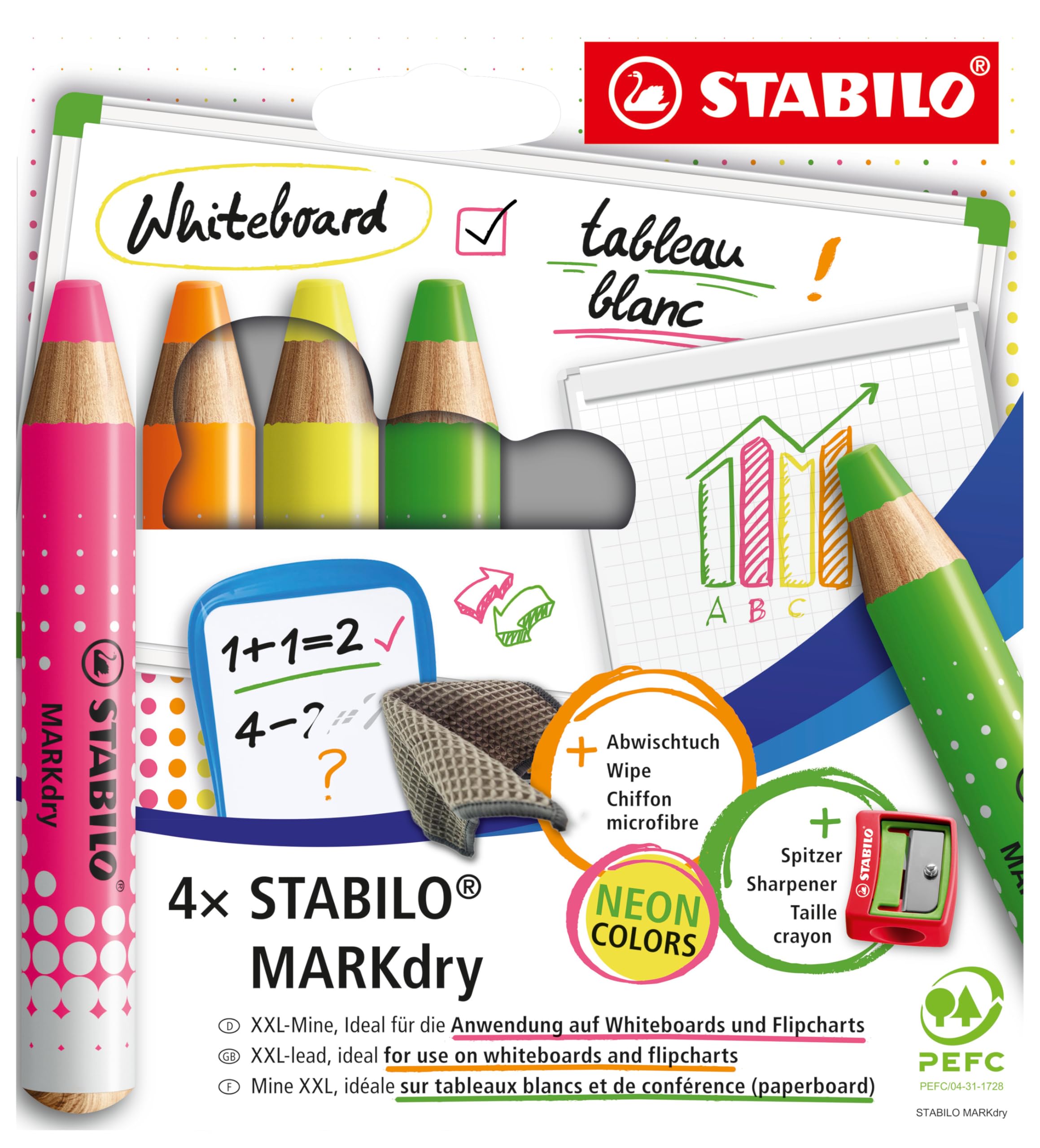 stabilo-markdry-matitone-per-lavagna-bianca-e-fogli-mobili image 1