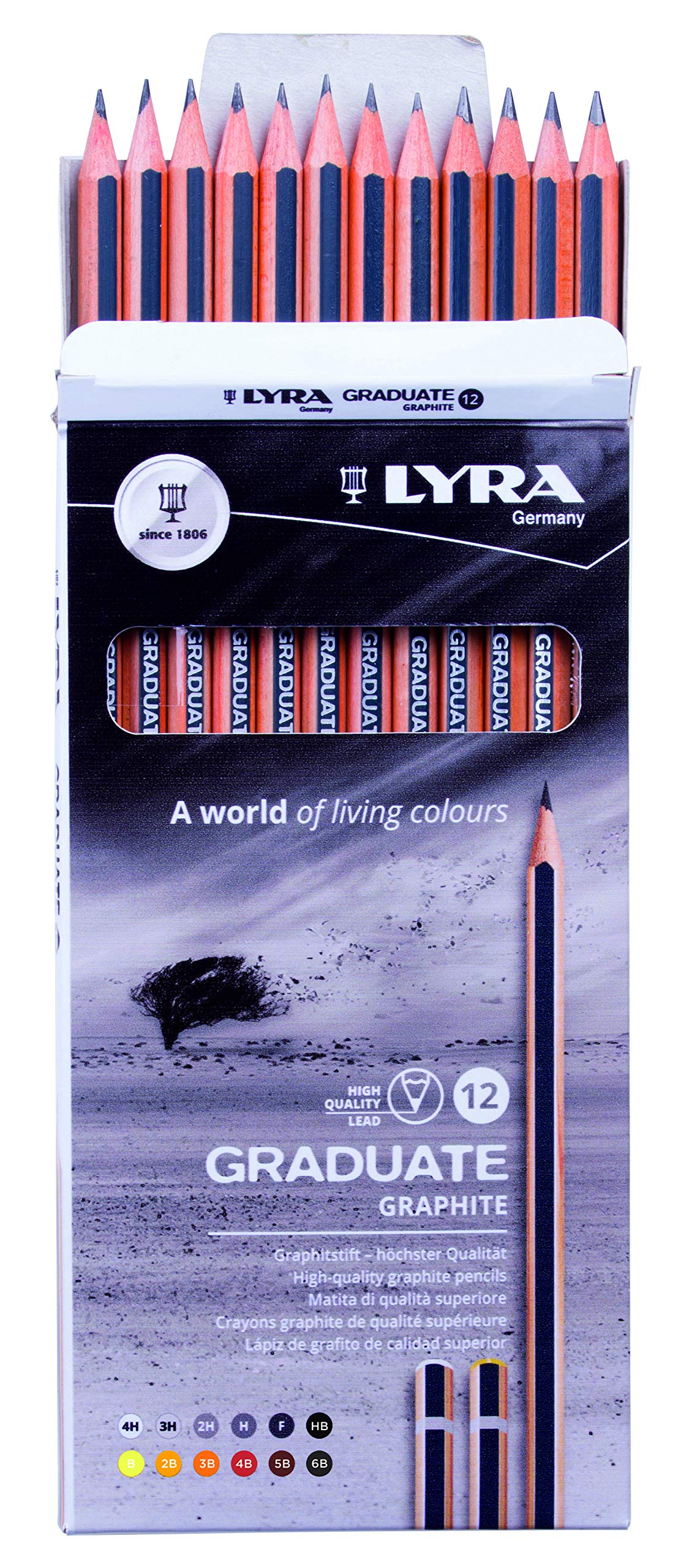 lyra-graduate-matite-grafite-esagonali-6-8-mm-12-gradazioni-assortite image 2