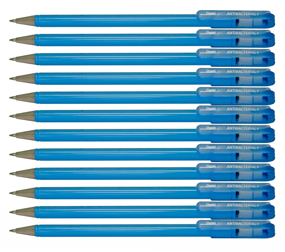 pentel-bk77ab-superb-antibacterial-penna-a-sfera-0-7-mm-blu-confezione-12-pz image 1