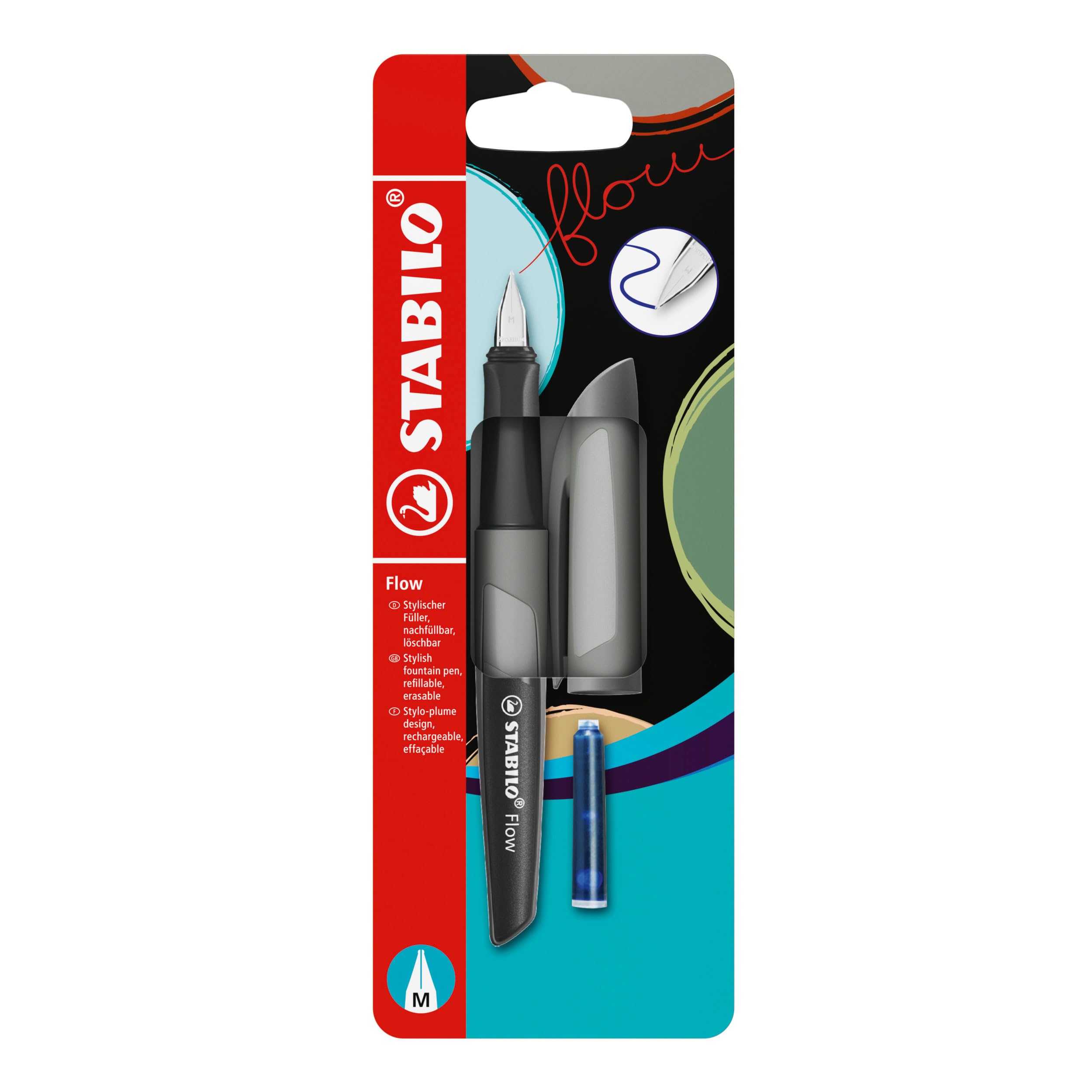 stabilo-flow-monochrome-penna-stilografica-punta-media-0-5-mm-2 image 1