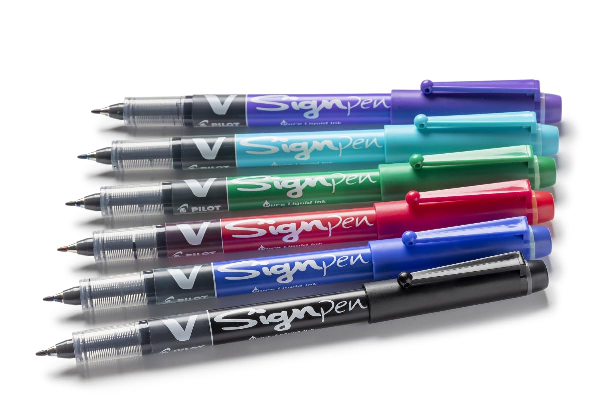 pilot-v-sign-pen-set-6-pennarelli-inchiostro-liquido-punta-media image 3