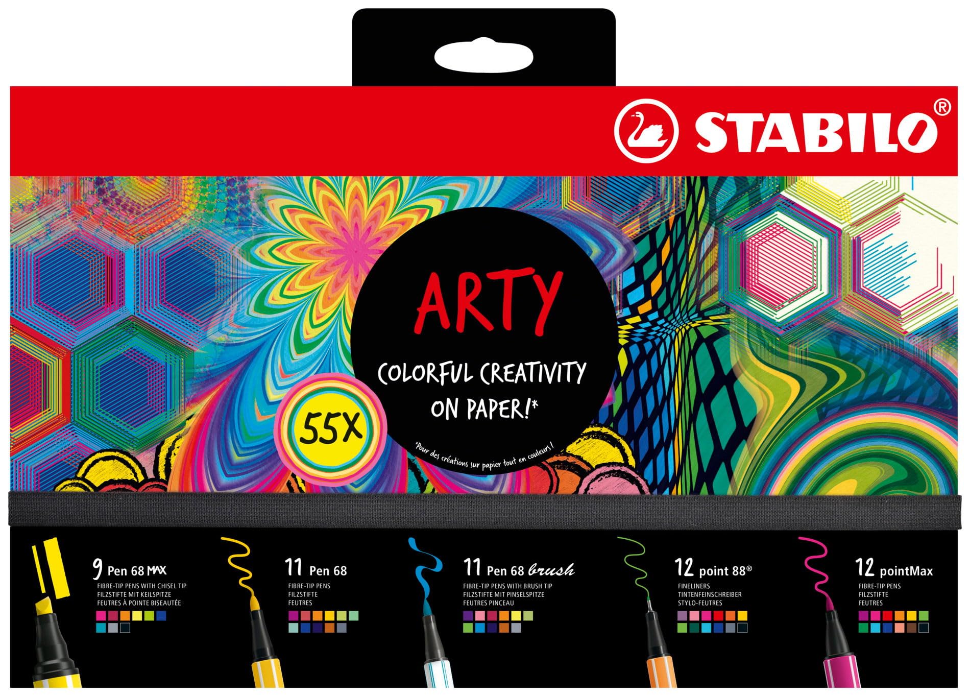 stabilo-arty-creative-set-cofanetto-55-pezzi-pen-68-brush-point-88-pointmax image 2