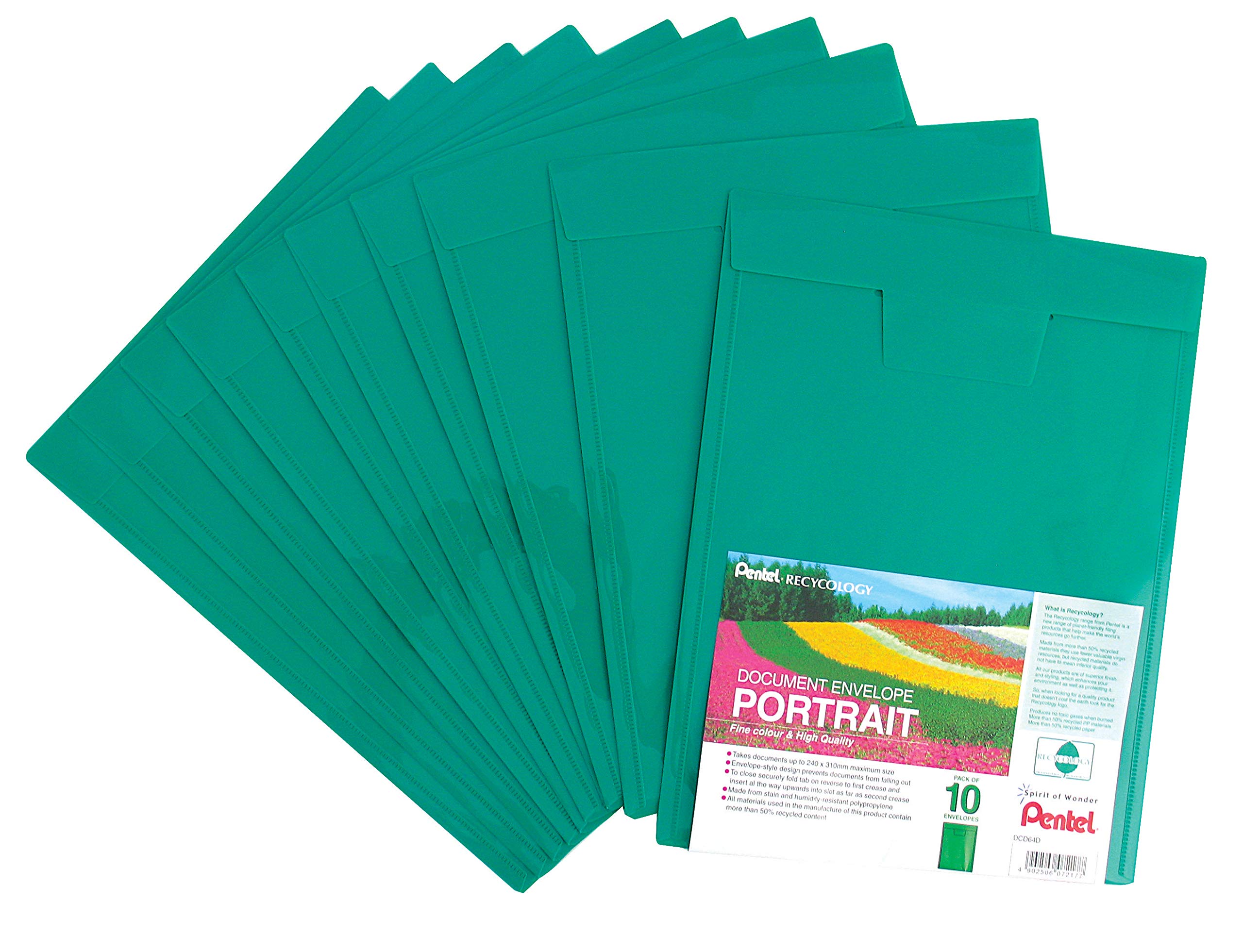 pentel-recycology-dcd64-buste-portadocumenti-a4-azzurro-10-pezzi image 4