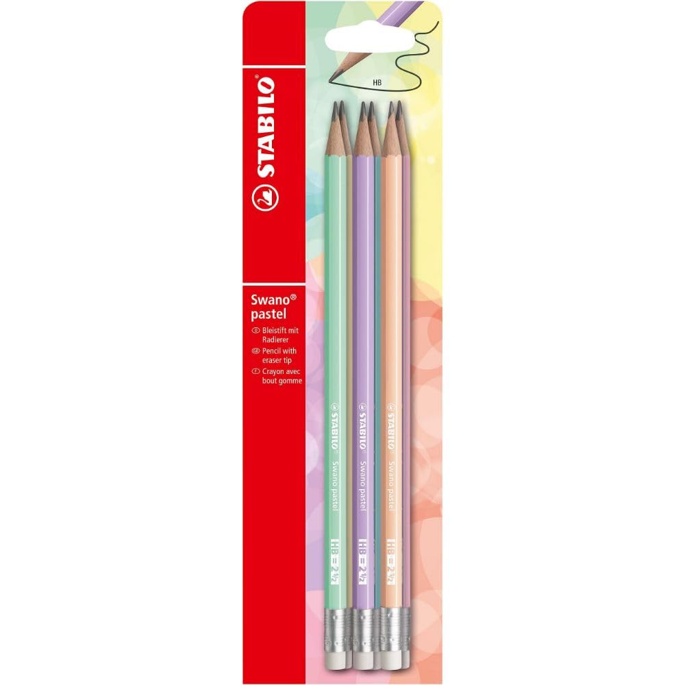 stabilo-swano-pastel-matita-con-gommino-hb-2-5-mm-6-colori-pastello image 1