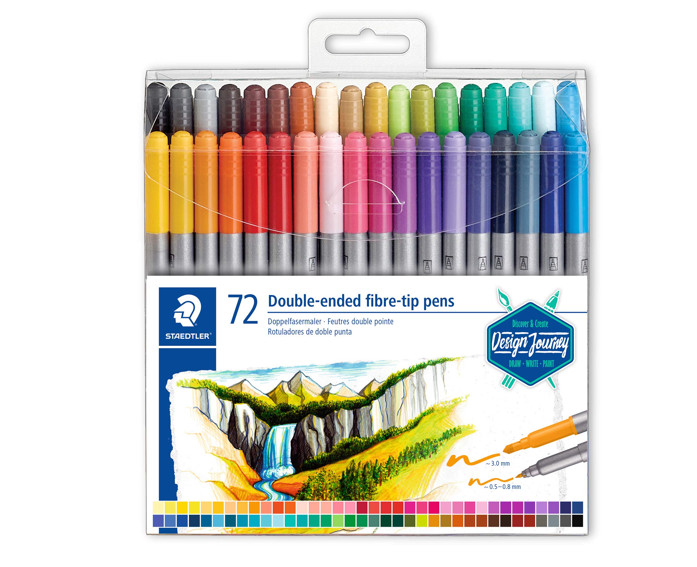 staedtler-set-72-pennarelli-doppia-punta-3-mm-e-0-5-0-8-mm-colori-assortiti image 1