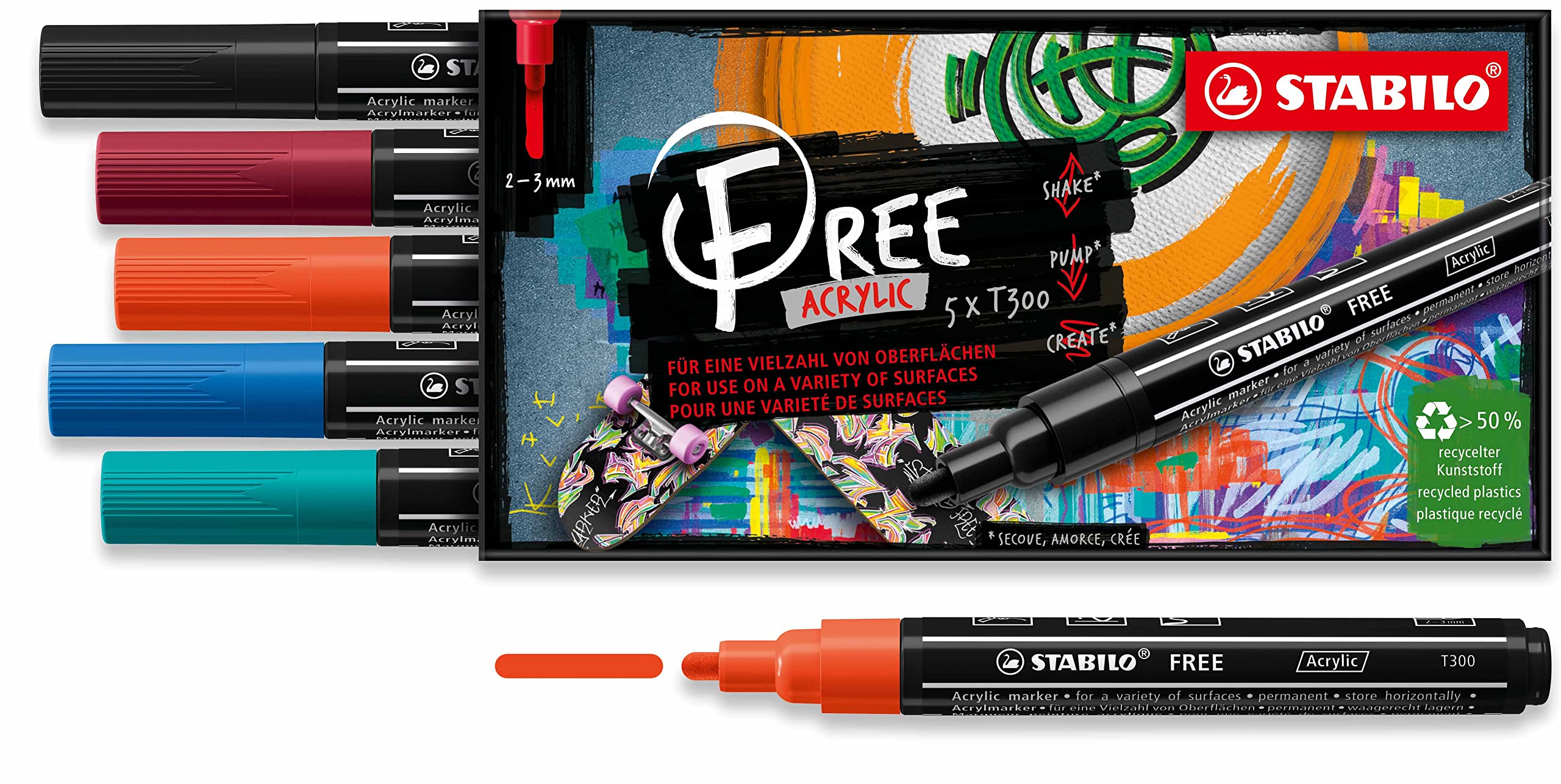 stabilo-free-acrylic-t300-marker-acrilico-punta-rotonda-2-3-mm-vintage-edition-a image 8