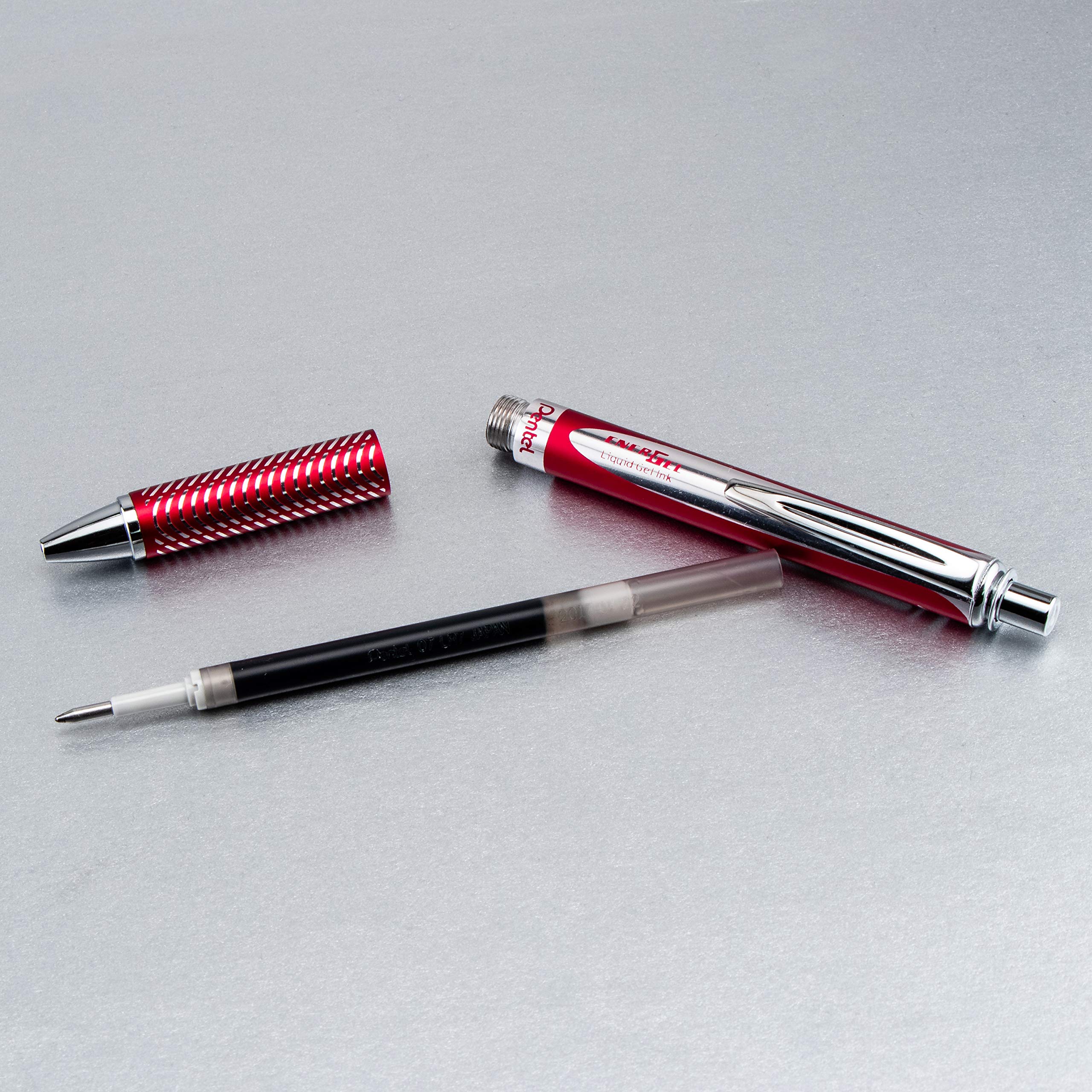 pentel-energel-sterling-penna-gel-retrattile-corpo-metallo-rosso-inchiostro-nero image 4