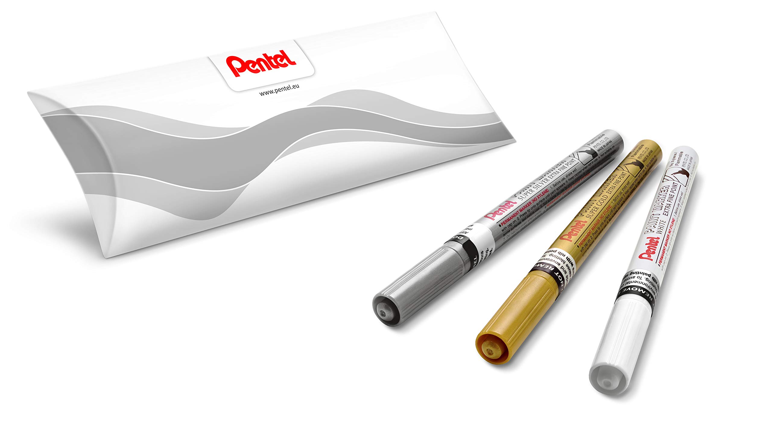 pentel-mfp10-paint-marker-punta-extra-fine-0-6-mm-set-3-pz-oro-argento-bianco image 4