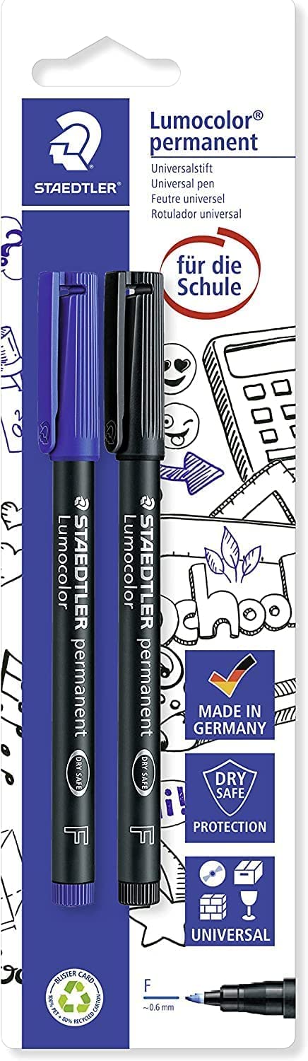 staedtler-lumocolor-permanent-f-0-6-mm-pennarelli-blu-nero-2-pezzi image 1